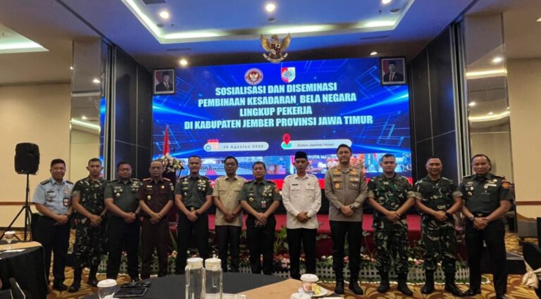 Kementerian Pertahanan RI Gelar Sosialisasi Pembinaan Kesadaran Bela Negara Lingkup Pekerja di Kabupaten Jember